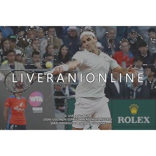 Roma 16/05/2019 - INTERNAZIONALI BNL D\' Italia 2019 - Borna Coric vs Roger Federer - nella foto: Roger Federer ©Claudio Zamagni/Agenzia Aldo Liverani s.a.s. Roger Federer during the match between Borna Coric and Roger Federerat the The Internazionali BNL d\'Italia 2019 at Foro Italico on May 16, 2019 in Rome, Italy. Photo Credit by Claudio Zamagni-Aldo Liverani Photo Agency / AGENZIA ALDO LIVERANI SAS