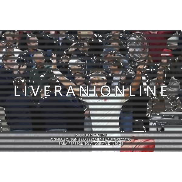 Roma 16/05/2019 - INTERNAZIONALI BNL D\' Italia 2019 - Borna Coric vs Roger Federer - nella foto: Esultanza Roger Federer ©Claudio Zamagni/Agenzia Aldo Liverani s.a.s. Roger Federer during the match between Borna Coric and Roger Federerat the The Internazionali BNL d\'Italia 2019 at Foro Italico on May 16, 2019 in Rome, Italy. Photo Credit by Claudio Zamagni-Aldo Liverani Photo Agency / AGENZIA ALDO LIVERANI SAS
