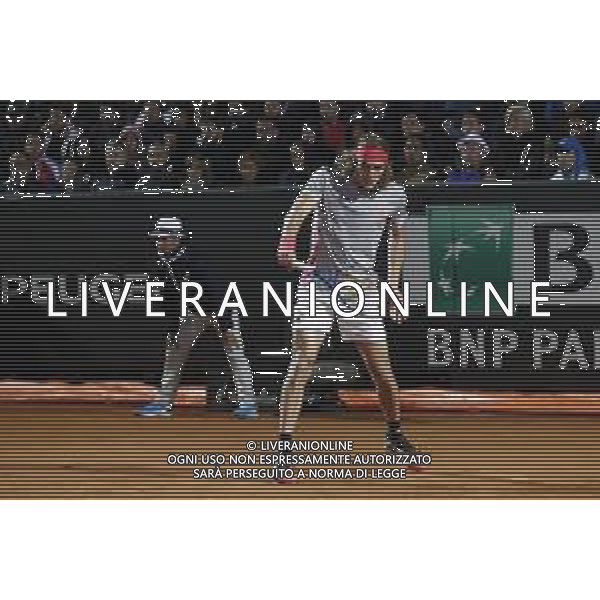 Roma 16/05/2019 - INTERNAZIONALI BNL D\' Italia 2019 - Stefanos Tsitsipas vs Fabio Fognini - nella foto: Stefanos Tsitsipas ©Claudio Zamagni/Agenzia Aldo Liverani s.a.s. Stefanos Tsitsipas during the match between Stefanos Tsitsipas and Fabio Fognini at The Internazionali BNL d\'Italia 2019 at Foro Italico on May 16, 2019 in Rome, Italy. Photo Credit by Claudio Zamagni-Aldo Liverani Photo Agency / AGENZIA ALDO LIVERANI SAS