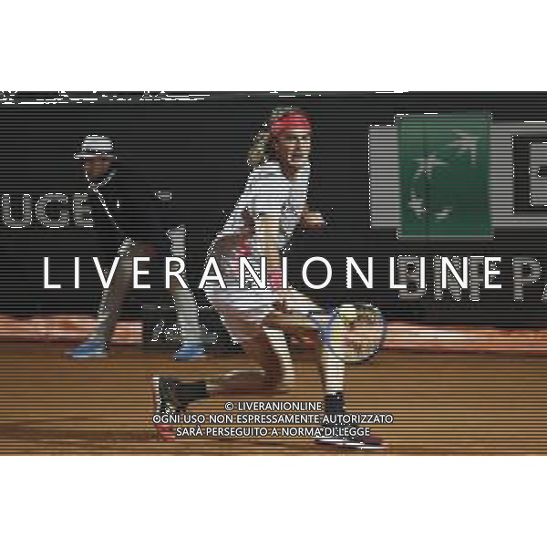 Roma 16/05/2019 - INTERNAZIONALI BNL D\' Italia 2019 - Stefanos Tsitsipas vs Fabio Fognini - nella foto: Stefanos Tsitsipas ©Claudio Zamagni/Agenzia Aldo Liverani s.a.s. Stefanos Tsitsipas during the match between Stefanos Tsitsipas and Fabio Fognini at The Internazionali BNL d\'Italia 2019 at Foro Italico on May 16, 2019 in Rome, Italy. Photo Credit by Claudio Zamagni-Aldo Liverani Photo Agency / AGENZIA ALDO LIVERANI SAS