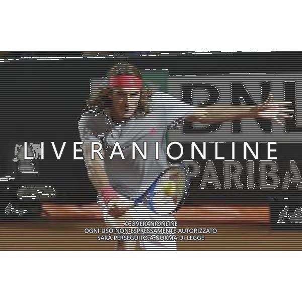 Roma 16/05/2019 - INTERNAZIONALI BNL D\' Italia 2019 - Stefanos Tsitsipas vs Fabio Fognini - nella foto: Stefanos Tsitsipas ©Claudio Zamagni/Agenzia Aldo Liverani s.a.s. Stefanos Tsitsipas during the match between Stefanos Tsitsipas and Fabio Fognini at The Internazionali BNL d\'Italia 2019 at Foro Italico on May 16, 2019 in Rome, Italy. Photo Credit by Claudio Zamagni-Aldo Liverani Photo Agency / AGENZIA ALDO LIVERANI SAS