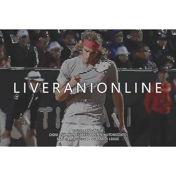 Roma 16/05/2019 - INTERNAZIONALI BNL D\' Italia 2019 - Stefanos Tsitsipas vs Fabio Fognini - nella foto: Stefanos Tsitsipas ©Claudio Zamagni/Agenzia Aldo Liverani s.a.s. Stefanos Tsitsipas during the match between Stefanos Tsitsipas and Fabio Fognini at The Internazionali BNL d\'Italia 2019 at Foro Italico on May 16, 2019 in Rome, Italy. Photo Credit by Claudio Zamagni-Aldo Liverani Photo Agency / AGENZIA ALDO LIVERANI SAS