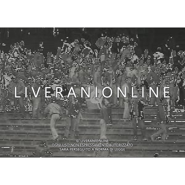 08-05-1991 MILANO- FINALE DI ANDATA DI COPPA UEFA INTER ROMA 2-0 NELLA FOTO LA BANDIERA CON LA SVASTICA NELLO STADIO AG ALDO LIVERANI SAS
