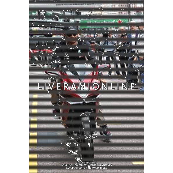 Lewis Hamilton (GBR) Mercedes AMG F1 with his MV Agusta Brutale 800 RR LH44. 22.05.2019. Formula 1 World Championship, Rd 6, Monaco Grand Prix, Monte Carlo, Monaco, Preparation Day. / AGENZIA ALDO LIVERANI SAS - ITALY ONLY EDITORIAL USE ONLY