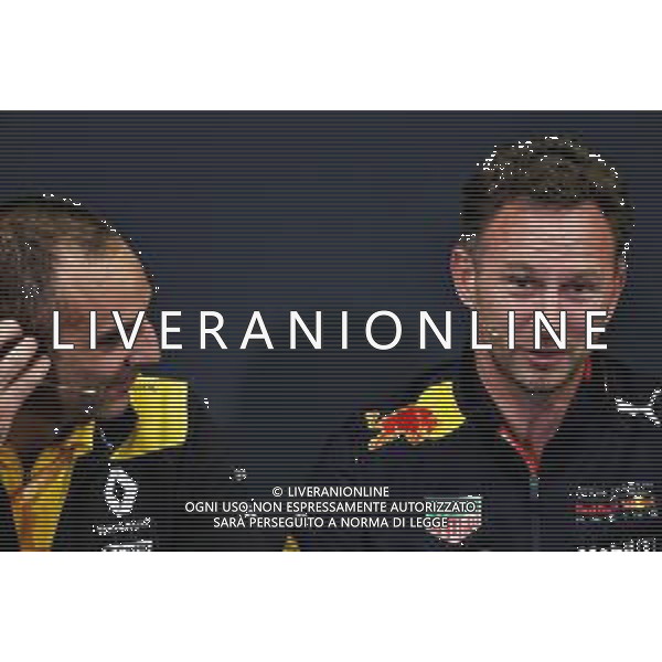 (L to R): Cyril Abiteboul (FRA) Renault Sport F1 Managing Director and Christian Horner (GBR) Red Bull Racing Team Principal in the FIA Press Conference. 23.05.2019. Formula 1 World Championship, Rd 6, Monaco Grand Prix, Monte Carlo, Monaco, Practice Day. / AGENZIA ALDO LIVERANI SAS - ITALY ONLY EDITORIAL USE ONLY