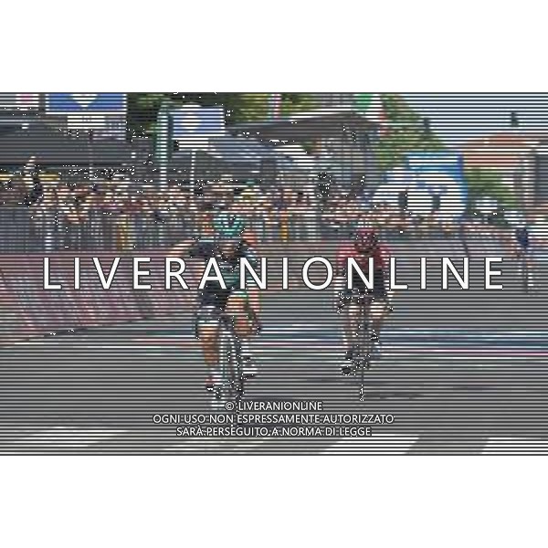 23-05-2019 Giro D\'italia; Tappa 12 Cuneo - Pinerolo; 2019, Bora - Hansgrohe; 2019, Team Ineos; Benedetti, Cesare; Dunbar, Eddie; Pinerolo; ©SIROTTI / AGENZIA ALDO LIVERANI SAS