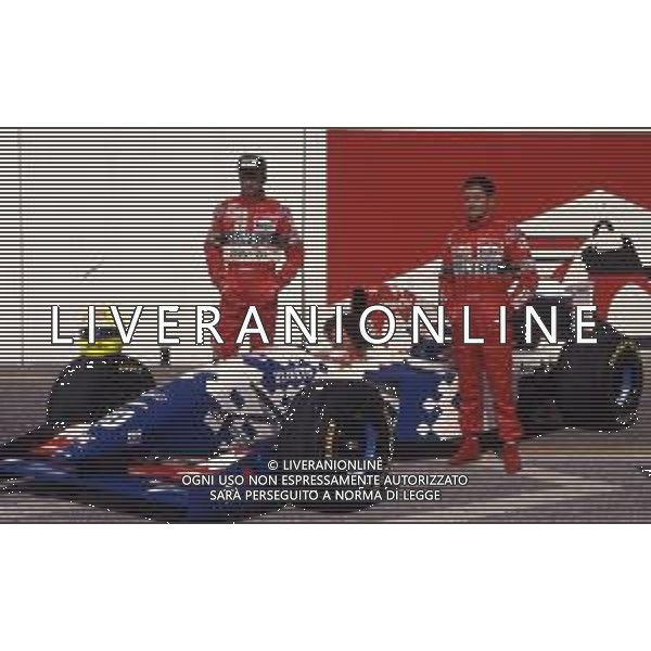 RETROSPETTIVA GIANNI MORBIDELLI PILOTA F1 NELLA FOTO GIANNI MORBIDELLI NELL\'ANNO 1994 CON CHRISTIAN FITTIPALDI AG ALDO LIVERANI SAS