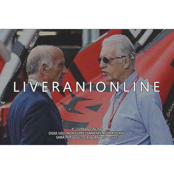 (L to R): Dr. Angelo Sticchi Damiani (ITA) Aci Csai President with Piero Ferrari (ITA) Ferrari Vice-President. 25.05.2019. Formula 1 World Championship, Rd 6, Monaco Grand Prix, Monte Carlo, Monaco, Qualifying Day. AG ALDO LIVERANI SAS-ONLY ITALY