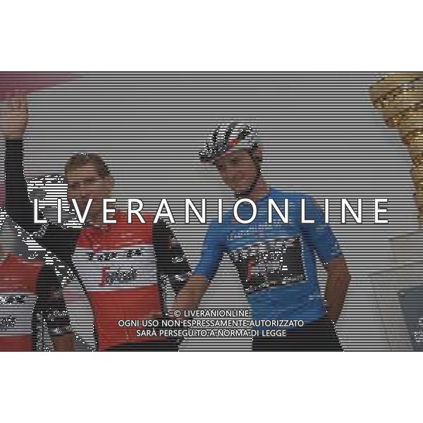 26-05-2019 Giro D\'italia; Tappa 15 Ivrea - Como; 2019, Trek - Segafredo; Mollema, Bauke; Ciccone, Giulio; Ivrea; ©SIROTTI / AGENZIA ALDO LIVERANI SAS