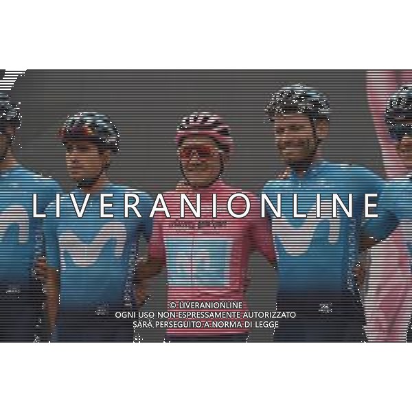 26-05-2019 Giro D\'italia; Tappa 15 Ivrea - Como; 2019, Movistar; Carapaz Antonio, Richard Antonio; Landa Meana, Mikel; Rojas, Joaquin Gil Jose; Ivrea; ©SIROTTI / AGENZIA ALDO LIVERANI SAS