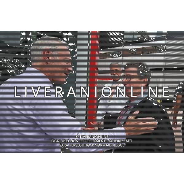 (L to R): Greg Maffei (USA) Liberty Media Corporation President and Chief Executive Officer with Louis Camilleri (ITA) Ferrari Chief Executive Officer. 26.05.2019. Formula 1 World Championship, Rd 6, Monaco Grand Prix, Monte Carlo, Monaco, Race Day. AG ALDO LIVERANI SAS-ONLY ITALY