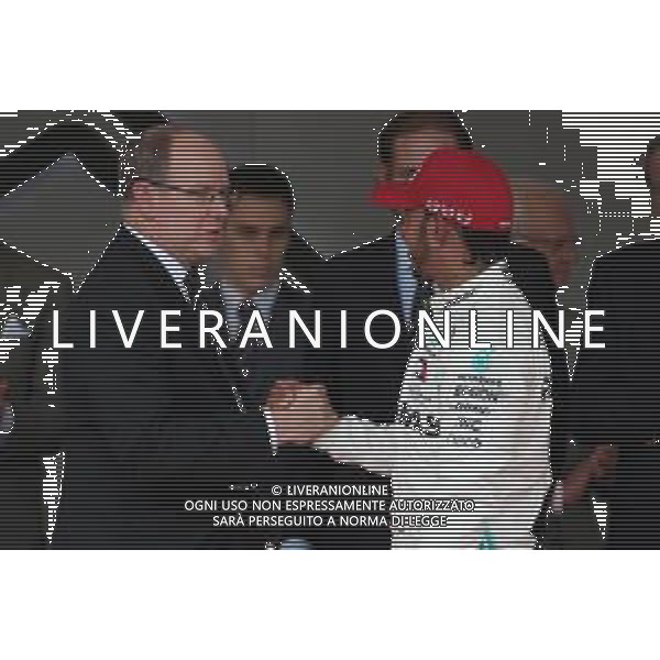 HSH Prince Albert of Monaco (MON) and 1st place Lewis Hamilton (GBR) Mercedes AMG F1 W10.. 26.05.2019. Formula 1 World Championship, Rd 6, Monaco Grand Prix, Monte Carlo, Monaco, Race Day. AG ALDO LIVERANI SAS-ONLY ITALY