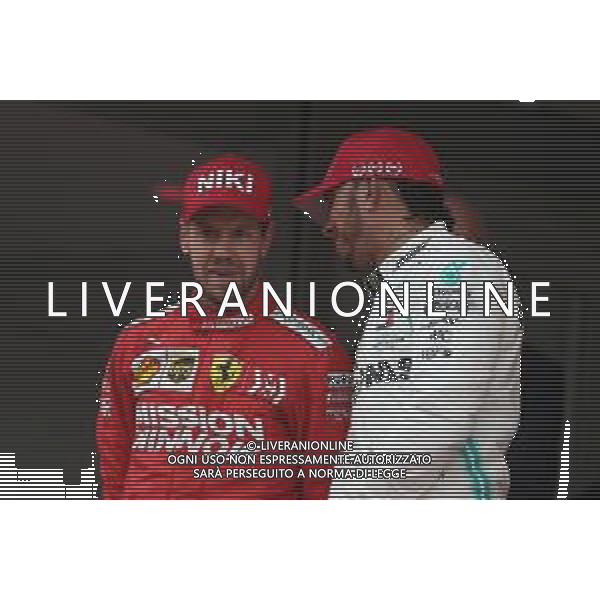 Sebastian Vettel (GER), Scuderia Ferrari and Lewis Hamilton (GBR), Mercedes AMG F1 26.05.2019. Formula 1 World Championship, Rd 6, Monaco Grand Prix, Monte Carlo, Monaco, Race Day. AG ALDO LIVERANI SAS-ONLY ITALY