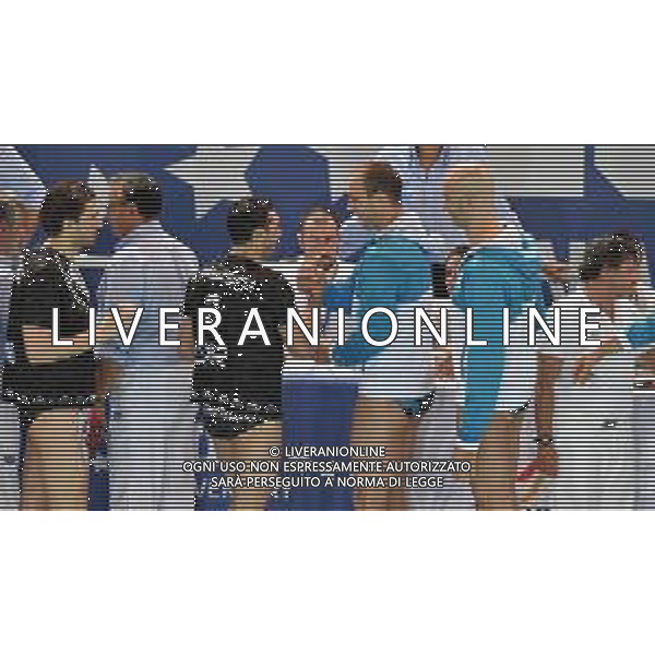 Christian Presciutti AN Brescia , Aleksandar Ivovic Pro Recco ,An Brescia - Pro Recco finale scudetto ,Trieste 26 maggio 2019.Ph Fotolive / AGENZIA ALDO LIVERANI SAS - Pallanuoto: An Brescia - Pro Recco finale scudetto Serie A1 Trieste 26.05.2019