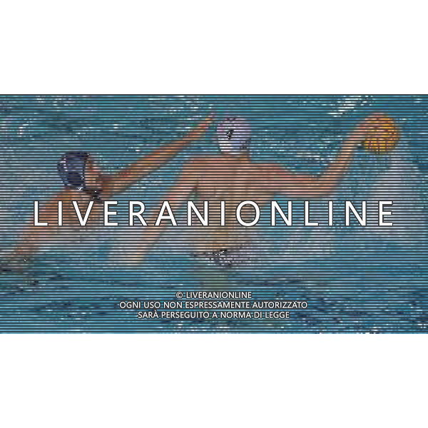 Matteo Aicardi Pro Recco , Pietro Figlioli AN Brescia ,An Brescia - Pro Recco finale scudetto ,Trieste 26 maggio 2019.Ph Fotolive / AGENZIA ALDO LIVERANI SAS - Pallanuoto: An Brescia - Pro Recco finale scudetto Serie A1 Trieste 26.05.2019