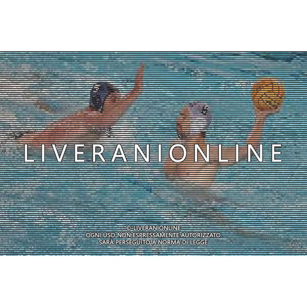 Guillermo Molina Rios Pro Recco , Alessandro Nora AN Brescia ,An Brescia - Pro Recco finale scudetto ,Trieste 26 maggio 2019.Ph Fotolive / AGENZIA ALDO LIVERANI SAS - Pallanuoto: An Brescia - Pro Recco finale scudetto Serie A1 Trieste 26.05.2019