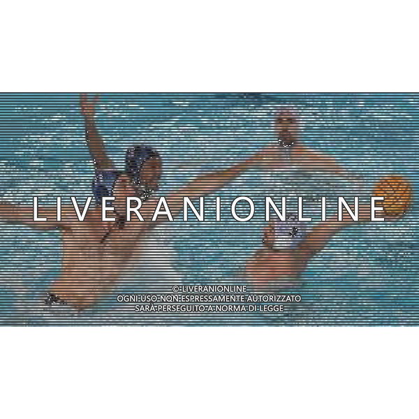 Aleksandar Ivovic Pro Recco , Nicholas Presciutti AN Brescia ,An Brescia - Pro Recco finale scudetto ,Trieste 26 maggio 2019.Ph Fotolive / AGENZIA ALDO LIVERANI SAS - Pallanuoto: An Brescia - Pro Recco finale scudetto Serie A1 Trieste 26.05.2019