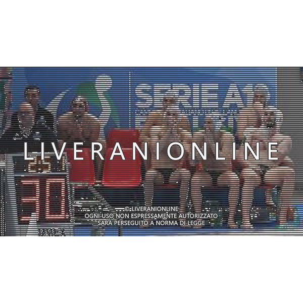 Delusione Panchina Brescia ,An Brescia - Pro Recco finale scudetto ,Trieste 26 maggio 2019.Ph Fotolive / AGENZIA ALDO LIVERANI SAS - Pallanuoto: An Brescia - Pro Recco finale scudetto Serie A1 Trieste 26.05.2019