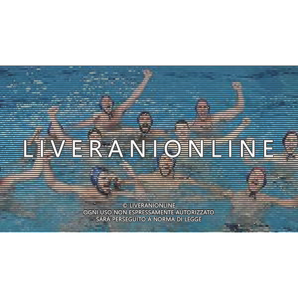 Esultanza Recco Campione d\'Italia ,An Brescia - Pro Recco finale scudetto ,Trieste 26 maggio 2019.Ph Fotolive / AGENZIA ALDO LIVERANI SAS - Pallanuoto: An Brescia - Pro Recco finale scudetto Serie A1 Trieste 26.05.2019