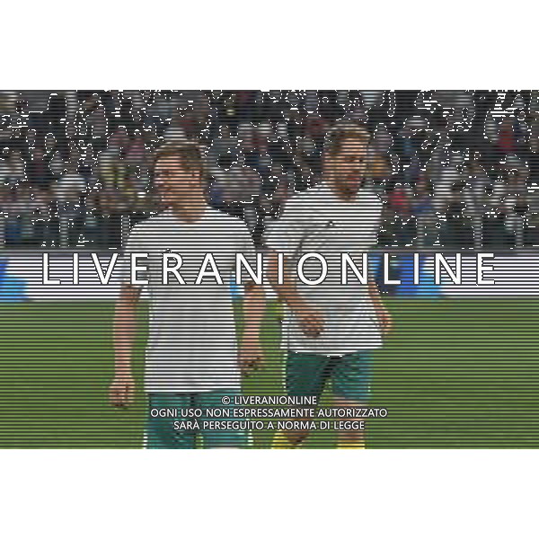 Torino 27-05-2019 Allianz Stadium ©Falzone/Ag.Aldo Liverani sas 28a Partita del Cuore 2019 - Nazionale Cantanti vs Campioni della ricerca Nella foto: Mick Schumacher-Sebastian Vettel ©FALZONE / AGENZIA ALDO LIVERANI SAS
