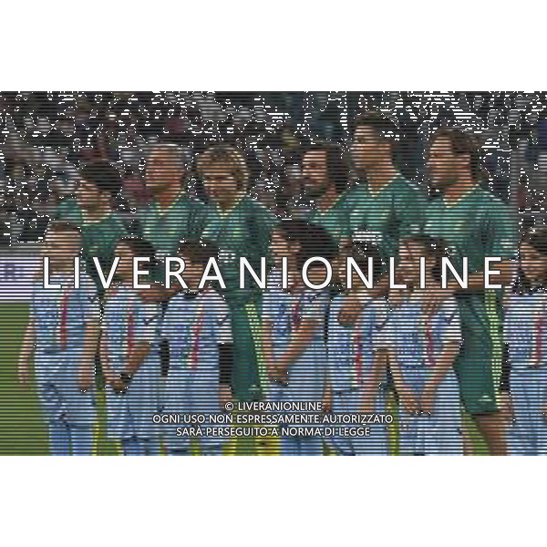 Torino 27-05-2019 Allianz Stadium ©Falzone/Ag.Aldo Liverani sas 28a Partita del Cuore 2019 - Nazionale Cantanti vs Campioni della ricerca Nella foto: Charles Leclerc, Massimo Giletti, pavel Nedved, andrea Pirlo, cristiano Ronaldo e francesco Totti ©FALZONE / AGENZIA ALDO LIVERANI SAS
