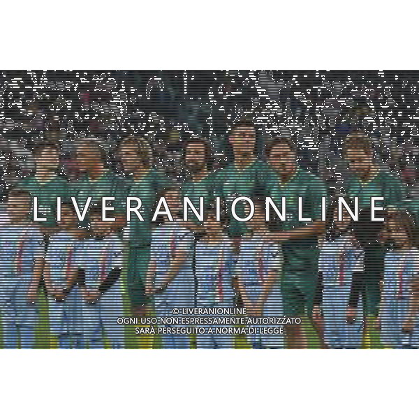 Torino 27-05-2019 Allianz Stadium ©Falzone/Ag.Aldo Liverani sas 28a Partita del Cuore 2019 - Nazionale Cantanti vs Campioni della ricerca Nella foto: Charles Leclerc, Massimo Giletti, pavel Nedved, andrea Pirlo, cristiano Ronaldo, francesco Totti e sebastian vettel ©FALZONE / AGENZIA ALDO LIVERANI SAS