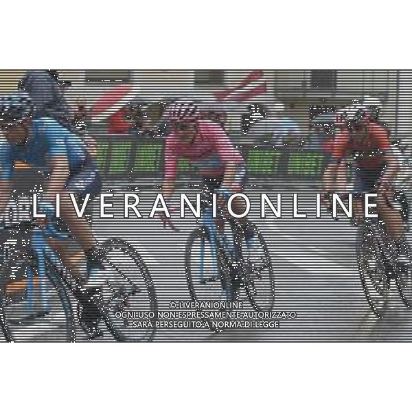 28-05-2019 Giro D\'italia; Tappa16 Lovere - Ponte Di Legno; 2019, Bahrain - Merida; 2019, Movistar; Nibali, Vincenzo; Carapaz Antonio, Richard Antonio; Ponte Di Legno; ©SIROTTI / AGENZIA ALDO LIVERANI SAS
