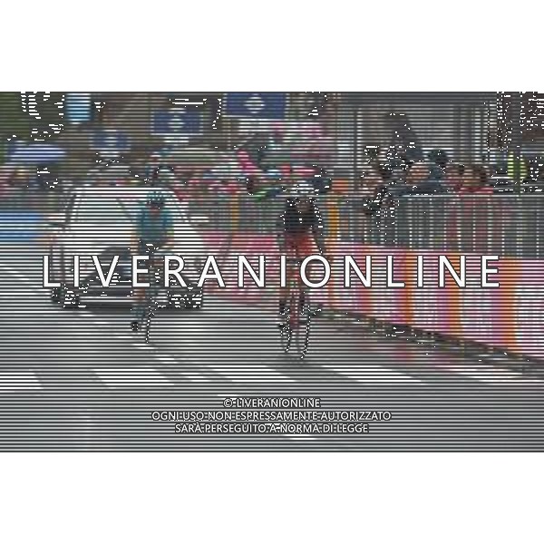 28-05-2019 Giro D\'italia; Tappa16 Lovere - Ponte Di Legno; 2019, Androni Giocattoli - Sidermec; 2019, Astana; Cattaneo, Mattia; Lopez Moreno, Miguel Angel; Ponte Di Legno; ©SIROTTI / AGENZIA ALDO LIVERANI SAS