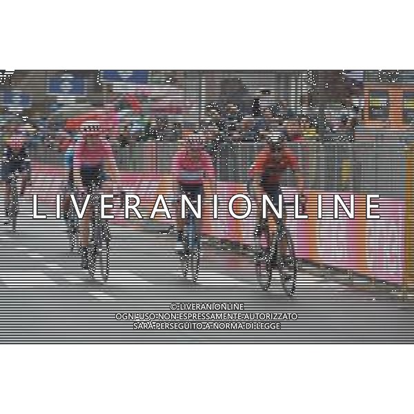28-05-2019 Giro D\'italia; Tappa16 Lovere - Ponte Di Legno; 2019, Bahrain - Merida; 2019, Movistar; 2019, Ef Education - First; Nibali, Vincenzo; Carapaz Antonio, Richard Antonio; Carthy, Hugh; Ponte Di Legno; ©SIROTTI / AGENZIA ALDO LIVERANI SAS