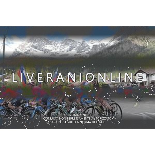 31-05-2019 Giro D\'italia; Tappa 19 Treviso - San Martino Di Castrozza; 2019, Movistar; 2019, Bahrain - Merida; 2019, Jumbo - Visma; Landa Meana, Mikel; Carapaz Antonio, Richard Antonio; Nibali, Vincenzo; Roglic, Primoz; Passo Rolle; ©SIROTTI / AGENZIA ALDO LIVERANI SAS