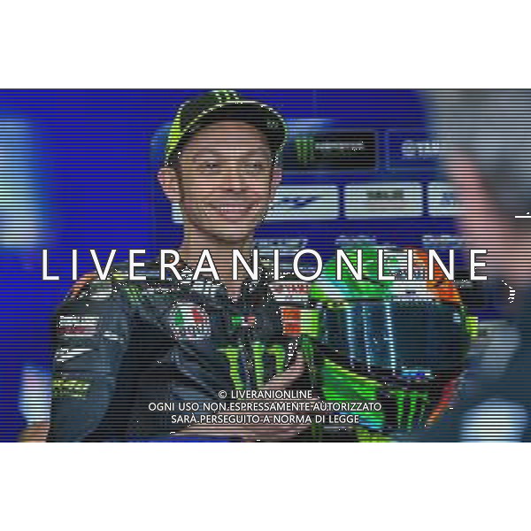 Valentino Rossi mostra il casco Mugello 2019 - GP del Mugello FP3 Qualifiche Prove Ufficiali del Gran Premio d\'Italia 01.06.2019 ©Alessio Marini / AGENZIA ALDO LIVERANI SAS