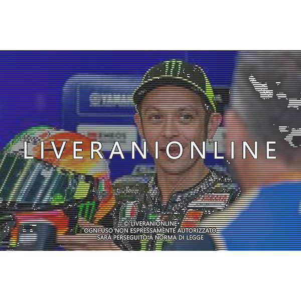 Valentino Rossi mostra il casco Mugello 2019 - GP del Mugello FP3 Qualifiche Prove Ufficiali del Gran Premio d\'Italia 01.06.2019 ©Alessio Marini / AGENZIA ALDO LIVERANI SAS