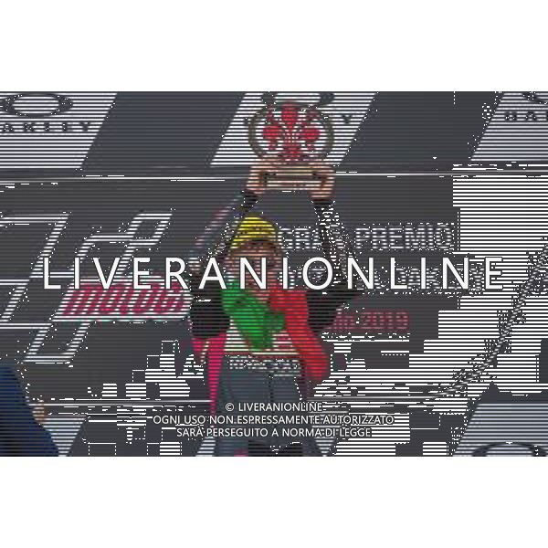 Tony Arbolino VNE Snipers sul podio della Moto3 - GP del Mugello Gara e Podio del Gran Premio d\'Italia 02.06.2019 ©Alessio Marini / AGENZIA ALDO LIVERANI SAS