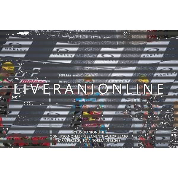 Alex Marquez Primo classificato Moto2 sul podio con Luca Marini e Thomas Luthi - Podio Moto2 Gp del Mugello Gran Premio d\'Italia 02.06.2019 ©Alessio Marini / AGENZIA ALDO LIVERANI SAS