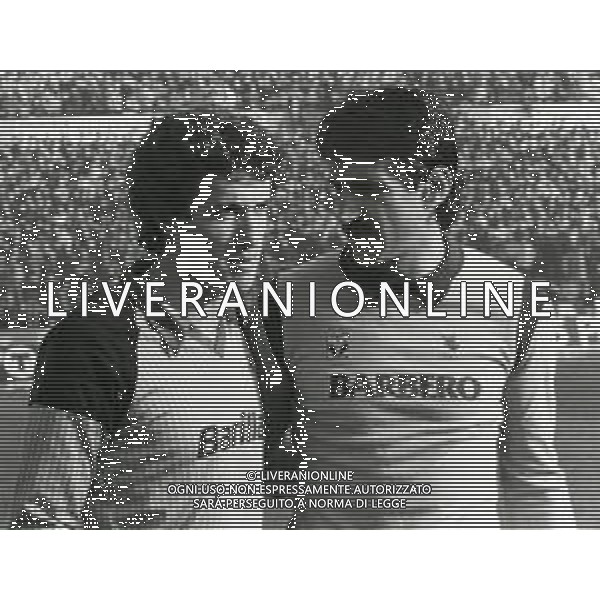 RETROSPETTIVA GIULIANO TERRANEO CALCIATORE E DIRIGENTE SPORTIVO NELLA FOTO GIULIANO TERRANEO CON FRANCO TANCREDI AG ALDO LIVERANI SAS