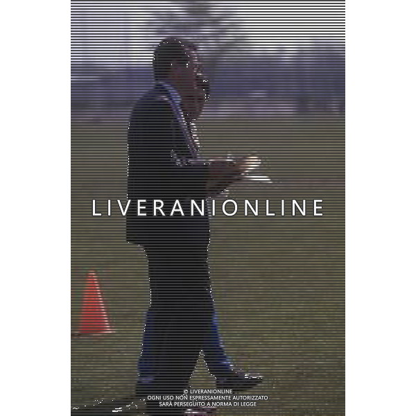 RETROSPETTIVA GIULIANO TERRANEO CALCIATORE E DIRIGENTE SPORTIVO  NELLA FOTO GIULIANO TERRANEO CON TRAININI GIOVANNI ALLENATORE MONZA 1990-1991 AG ALDO LIVERANI SAS 