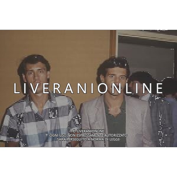RETROSPETTIVA GIULIANO TERRANEO CALCIATORE E DIRIGENTE SPORTIVO NELLA FOTO GIULIANO TERRANEO CON MARK HATELEY AL RADUNO DEL MILAN AG ALDO LIVERANI SAS
