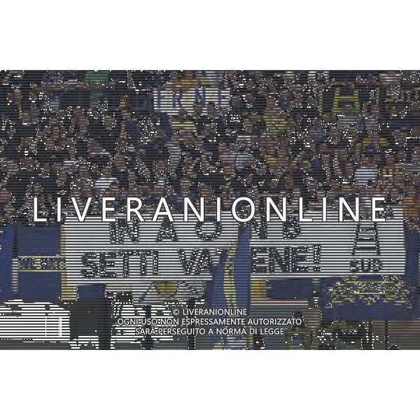 VERONA 02/06/2019 - Play off di serie BKT Hellas Verona - Cittadella. Partita di Ritorno nella foto: striscione dei tifosi contro il presidente setti ©Claudio Zamagni/Agenzia Aldo Liverani / AGENZIA ALDO LIVERANI SAS