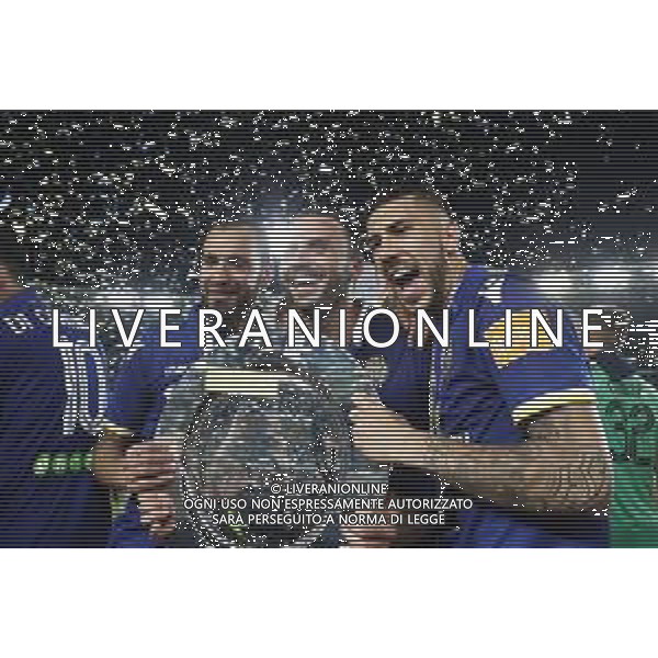 VERONA 02/06/2019 - Play off di serie BKT Hellas Verona - Cittadella. Partita di Ritorno nella foto: esultanza finale hellas verona per la promozione in serie A ©Claudio Zamagni/Agenzia Aldo Liverani