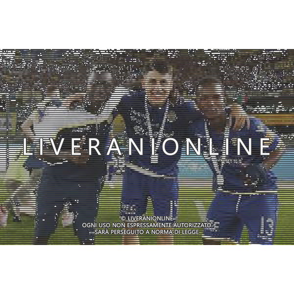 VERONA 02/06/2019 - Play off di serie BKT Hellas Verona - Cittadella. Partita di Ritorno nella foto: esultanza finale hellas verona per la promozione in serie A ©Claudio Zamagni/Agenzia Aldo Liverani