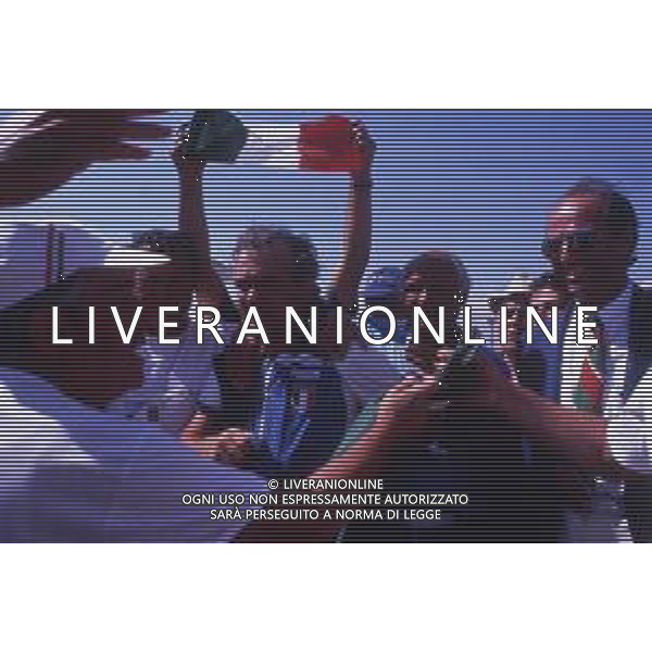 RETROSPETTIVA LUCIANO GIOVANNETTI TIRO A VOLO NELLA FOTO LUCIANO GIOVANNETTI VINCE L\'ORO ALLE OLIMPIADI DI LOS ANGELES 1984 AG ALDO LIVERANI SAS