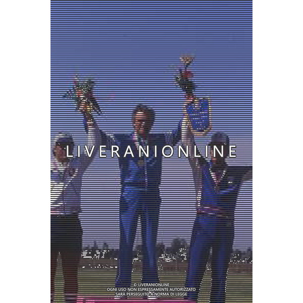 RETROSPETTIVA LUCIANO GIOVANNETTI TIRO A VOLO NELLA FOTO LUCIANO GIOVANNETTI VINCE L\'ORO ALLE OLIMPIADI DI LOS ANGELES 1984 AG ALDO LIVERANI SAS