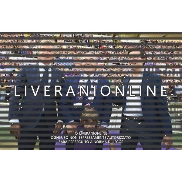 FIRENZE 07/06/2019 STADIO ARTEMIO FRANCHI NELLA FOTO CONFERENZA DI PRESENTAZIONE DEL NUOVO PROPRIETARIO DELLA ACF FIORENTINA ROCCO COMMISSO NELLA FOTO GIANCARLO ANTOGNONI (S) Rocco Commisso (C) Dario Nardella SINDACO DI FIRENZE(D) BRESSAN/ALDO LIVERANI /AGENZIA ALDO LIVERANI SAS