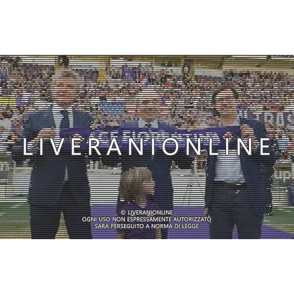 FIRENZE 07/06/2019 STADIO ARTEMIO FRANCHI NELLA FOTO CONFERENZA DI PRESENTAZIONE DEL NUOVO PROPRIETARIO DELLA ACF FIORENTINA ROCCO COMMISSO NELLA FOTO GIANCARLO ANTOGNONI (S) Rocco Commisso (C) Dario Nardella SINDACO DI FIRENZE(D) BRESSAN/ALDO LIVERANI /AGENZIA ALDO LIVERANI SAS