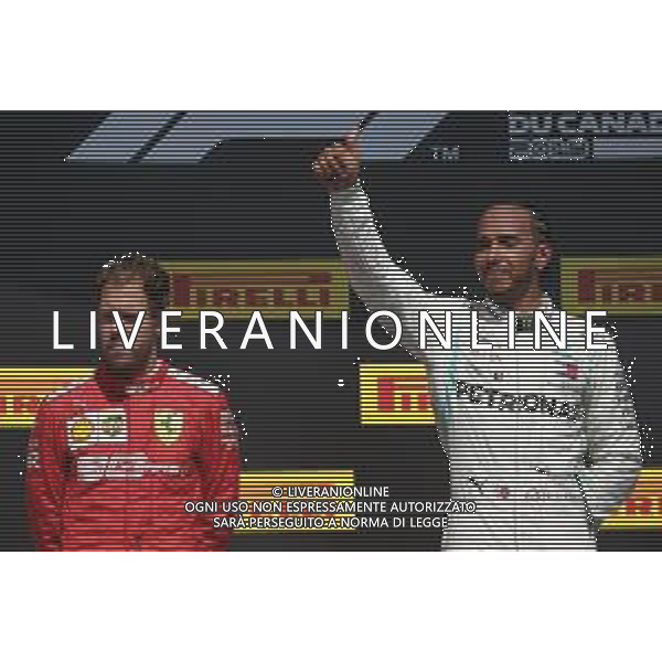 1st place Lewis Hamilton (GBR) Mercedes AMG F1 W10 with 2nd place Sebastian Vettel (GER) Ferrari SF90. 09.06.2019. Formula 1 World Championship, Rd 7, Canadian Grand Prix, Montreal, Canada, Race Day. /AGENZIA ALDO LIVERANI SAS - ITALY ONLY EDITORIAL USE ONLY