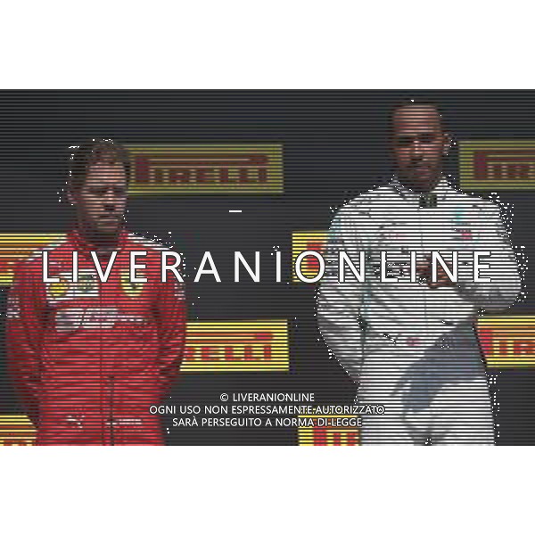 1st place Lewis Hamilton (GBR) Mercedes AMG F1 W10 with 2nd place Sebastian Vettel (GER) Ferrari SF90. 09.06.2019. Formula 1 World Championship, Rd 7, Canadian Grand Prix, Montreal, Canada, Race Day. /AGENZIA ALDO LIVERANI SAS - ITALY ONLY EDITORIAL USE ONLY