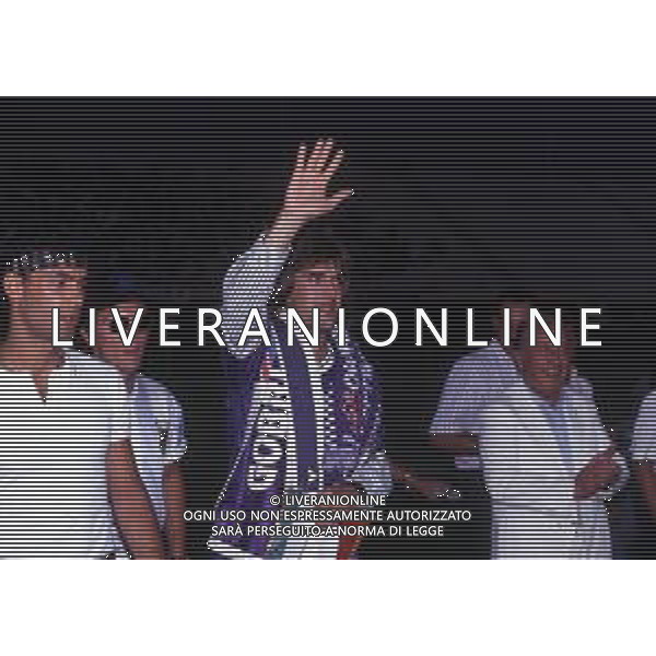 RETROSPETTIVA GABRIEL BATISTUTA CALCIATORE NELLA FOTO GABRIEL BATISTUTA CON LA MAGLIA DELLA FIORENTINA AG ALDO LIVERANI SAS