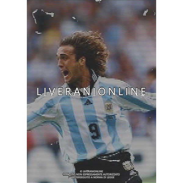 RETROSPETTIVA GABRIEL BATISTUTA CALCIATORE NELLA FOTO GABRIEL BATISTUTA CON LA MAGLIA DELLA NAZIONALE ARGENTINA AG ALDO LIVERANI SAS