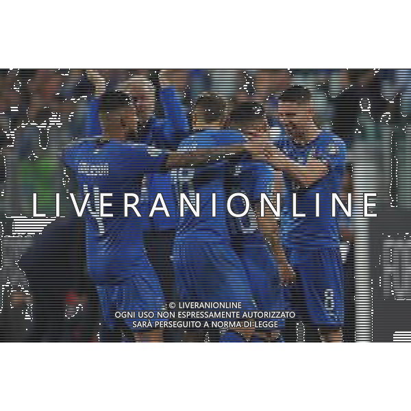Torino 11.06.2019 Stadio Allianz Stadium Italia vs Bosnia ed Erzegovina Qualificazioni Euro 2020 ©Viganti/Agenzia Aldo Liverani Nella foto: abbracci esultanza italia dopo il gol di lorenzo insigne ©AGENZIA ALDO LIVERANI SAS