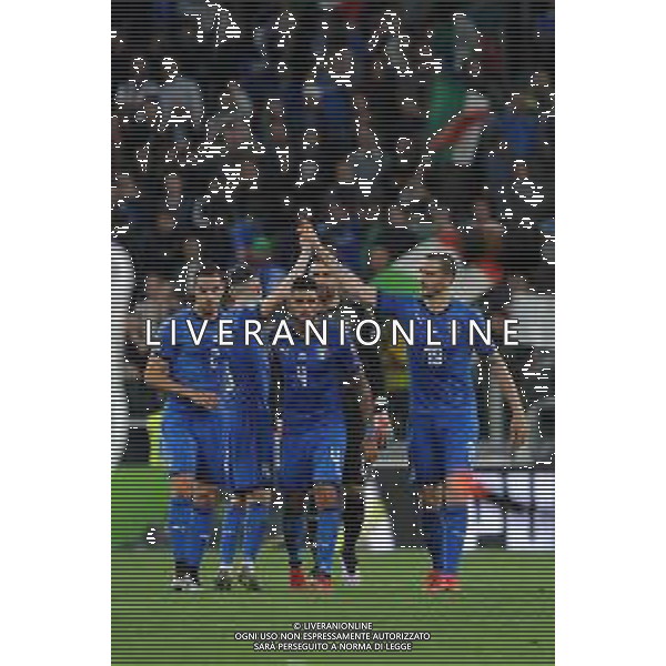 Torino 11.06.2019 Stadio Allianz Stadium Italia vs Bosnia ed Erzegovina Qualiificazioni Euro 2020 ©Viganti/Agenzia Aldo Liverani Nella foto: esultanza Festa italia a fine gara ©AGENZIA ALDO LIVERANI SAS
